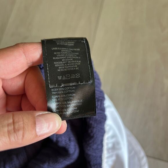 PILCRO Chunky Cable-Knit Twofer Sweater - Blue size XL - Picture 6 of 11